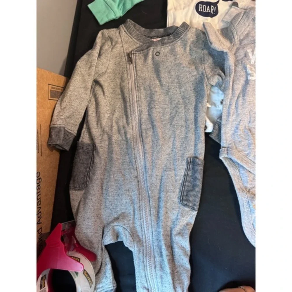 Baby Boy 6-9M Clothes Bundle Cat & Jack Carters Sleepers Bodysuits‎ 6 Piece Lot